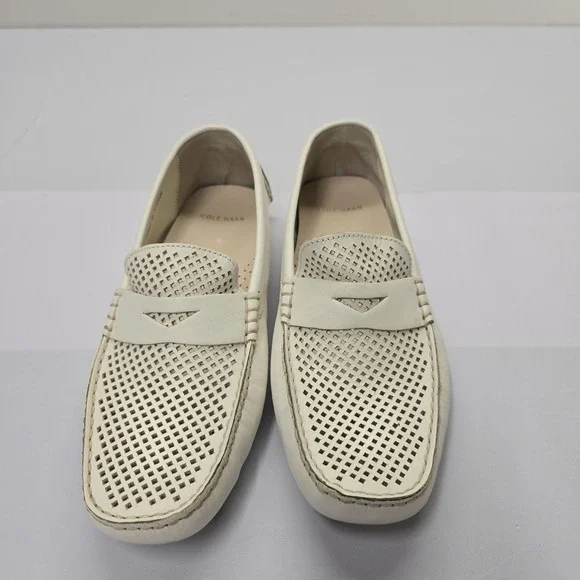 Cole Haan Womens Pinch Weekender Driver Loafers White Perforated Leather 8B - Picture 6 of 6